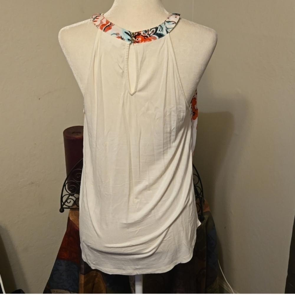 7th Avenue Design Studio Multicolor Floral Top Size Medium - Picture 5 of 7
